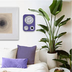 Lily's Home - 9.5 Inch x 12.5 Inch - Retro Kitchen Wall Clock, Vintage Wall Clock with a Thermometer and 60-Minute Timer, Ideal for Any Kitchen, Office, or Diner (Purple)