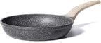 CAROTE Non Stick Frying Pan Skillet, Omelet Pan, Healthy Non Toxic Granite Chef Pan, Induction Compatible Egg Frying Pan with Heat-Resistant Handle, PFOA-Free,Black, 10"