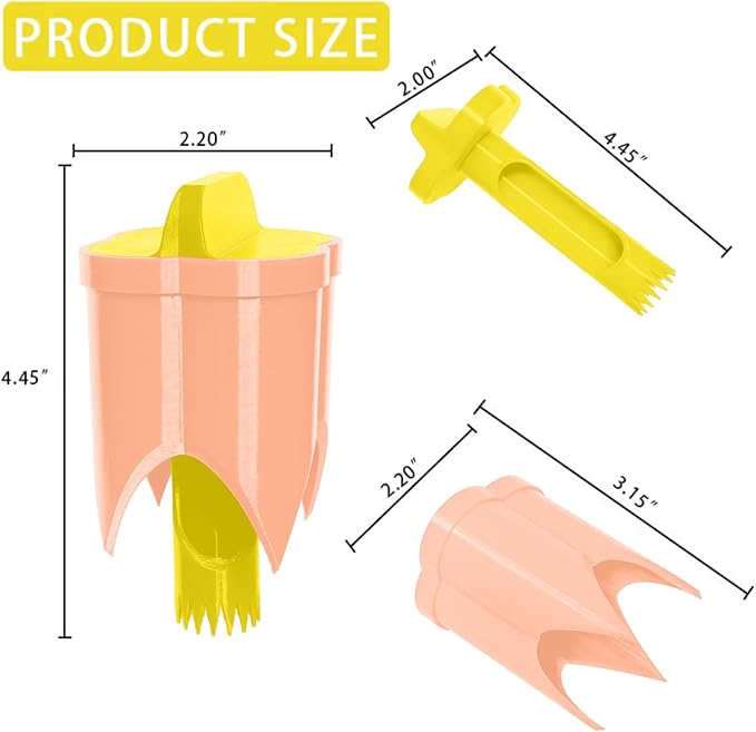 Pepper Corer, 2 in 1 Red Bell Pepper Seed Corer Remover Tool, Fruit & Vegetable Corers Quick Cave Tools for Jalapeno Cutter Deseeder, Yellow Orange, 2 PCS