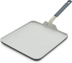 GreenPan x Bobby Flay 11” Nonstick Square Griddle Pan, PFAS-Free Diamond Ceramic,Stay-Cool Silicone Handle, Easy Clean Dishwasher & Oven Safe Skillet, Graphite