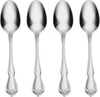 Oneida Silverware Set, True Rose Everyday Flatware Teaspoons Set, Service For 4, 18/0 Stainless Steel, 5.97 x 1.26-Inch, Dishwasher Safe, Mirror Finish, Utensils Set, Tea spoon (Silver, 4 Piece)