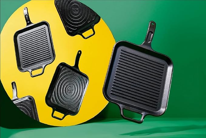 Lodge BOLD 12 Inch Seasoned Cast Iron Grill Pan; Design-Forward Cookware