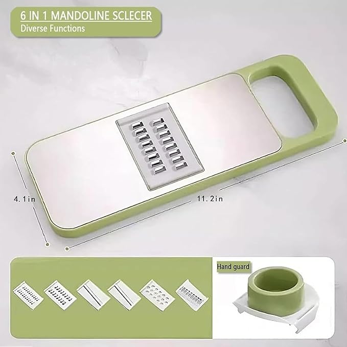 6-in-1 Vegetable Cutter, Mandoline Slicer for Kitchen, Vegetable Slicer Cutter with Multi Blade, Cheese Grater, kitchen gadgets