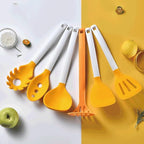 Heat Resistant Soup Spoon Brush Ladle Silicone Non Stick Spatula Kitchen Tools Cooking Utensil Set(Black)