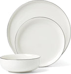 Oneida 896602 24 Seven Black Rim 12-Piece Dinnerware Set