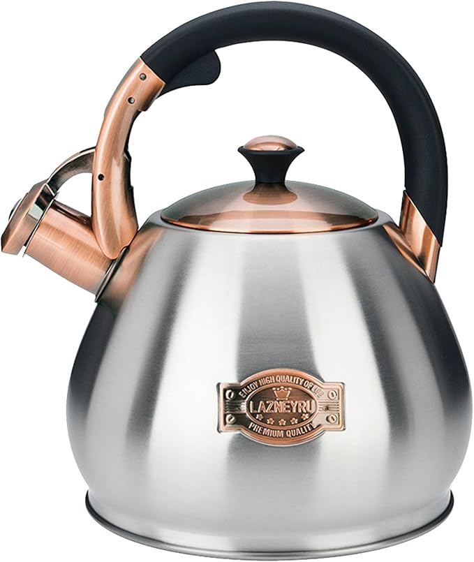 Tea Kettle Stovetop Whistling Kettle Teapot, 3Quart Tea Pot Stainless Steel Teakettle for Stove Top with Heat Proof Ergonomic Handle