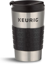Keurig K-Mini Single Serve Coffee Maker, Black & Travel Mug Fits K-Cup Pod Coffee Maker, 1 Count (Pack of 1), Stainless Steel