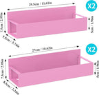 HuggieGems 4 Pack Magnetic Spice Storage Rack Organizer for Refrigerator and Oven, Pink Fridge Organizers and Storage