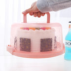 Amosfun 9.84 Inch Portable Cake Carrier with Handle Buckle Seal Round Cake Box Container Lightweight Cupcake Holder Tray for Dessert Transport