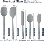 ChefAide 5 Pieces Silicone Spatula Set, Food Grade Rubber Spatula, Upgrade Strong Handle with Ergonomic Grip, Heat Resistant Up to 600°F for Nonstick Cookware, Cooking