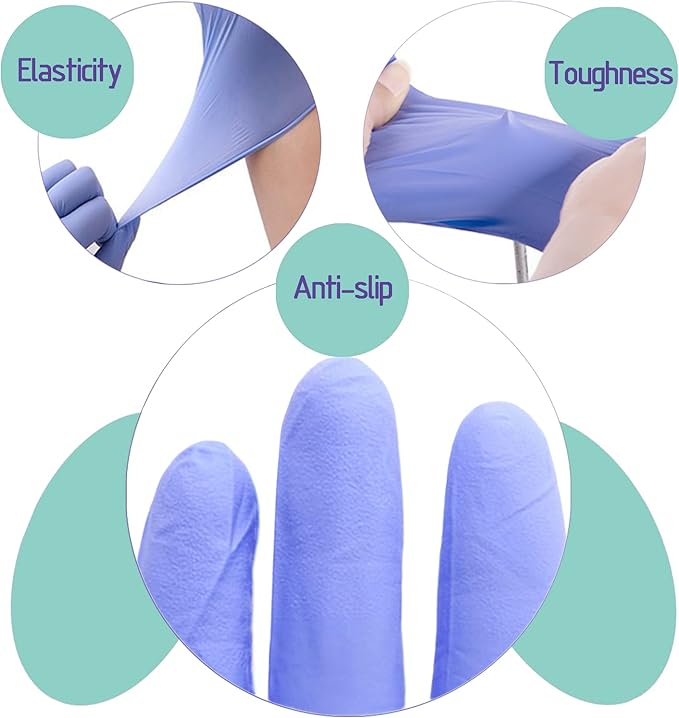 Nitrile Food Safe Disposable Medical Gloves Latex Free Powder Free for Food Prep Cooking Cleaning Exam 3mil
