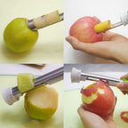 2 in 1 Apple Corer and Peeler Tool, Fruit Vegetable Corer and Peeler Tool Stainless Steel Apple Peeler Apple Corer Remover Tool Multifunction Corer Tool for Vegetable Fruit Kitchen Gadget (Blue)