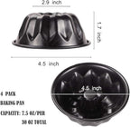 Webake 4 Inch Mini Fluted Tube Pans Nonstick Bakeware Set of 4, Angel Food Cake, Kugelhopf, Brownie
