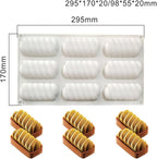 Silicone Mold for Baking Cakes,Soap Molds,Flower Shape Silicone Molds for Homemade French Dessert Mold for Pastry Chocolate,Jelly Chocolate Mold ＆ Ice Cube Tray (A_ Spiral Twist Shape)