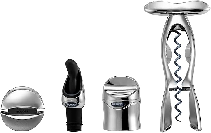 Houdini Wine Kit Bar Tool Set, 4 Piece, Chrome, W9426