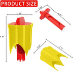 Pepper Corer, 2 in 1 Red Bell Pepper Seed Corer Remover Tool, Fruit & Vegetable Corers Quick Cave Tools for Jalapeno Cutter Deseeder, Red Yellow, 3 PCS