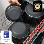 WHYSKO Stainless Steel Mixing Bowls Set of 3 with Non-Slip Silicone Base, Nesting Metal Bowls for Meal Prep, Baking, Cooking & Food Storage, Dishwasher Safe Kitchen Mixing Bowls, Black