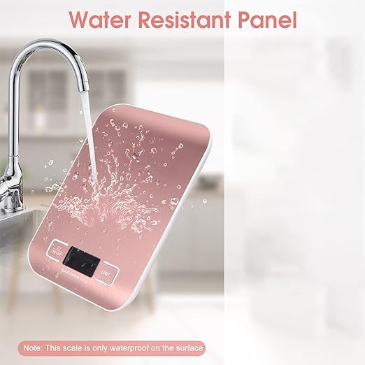 Digital Shipping Scale,Stainless Steel Panel, Accurate Portable Postal Scale for Packages, Small Business,Kitchen, Food, Handmade, Liquids, and Boutique (Rose Gold Rechargeable(10kg/1g))