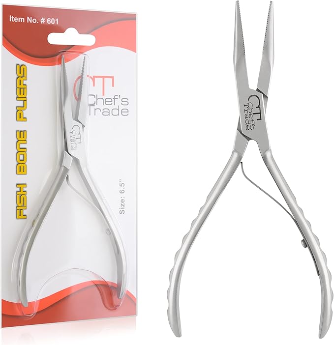 Fish Bone Pliers/Tweezers Stainless Steel Washable (Silver)