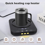 Coffee Mug Warmer for Desk with 9 Temperature Settings, Auto Shut Off, Digital Display, Smart Timing & Reservation, Electric Cup Warmer for Office, Home, Tea, Milk & Beverage Heating (Black)