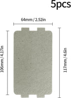 5 PCS Waveguide Cover, Universal Microwave Oven Mica Plate Sheet, 117mm X 64mm, Replacement Accessory for Home Kitchen Office