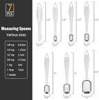 Accmor Stainless Steel Measuring Spoons Set of 7, Nesting Measuring Tool with Leveler, Rectangular Tablespoon and Teaspoon for Baking & Cooking, Stackable Kitchen Gadgets for Dry & Liquid Ingredients