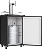 EdgeStar KC2000TWIN Full Size Dual Tap Kegerator & Draft Beer Dispenser - Black