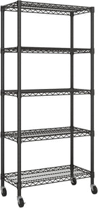 SINGAYE 5 Garage Heavy Duty Shelving Unit Kitchen Pantry Close Home Organizers and Storage Bathroom Shelf Laundry Room Organization Industrial Book Metal Wire Adjustable Shelves