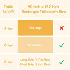 BRILLMAX 6 Pack Lavender Tablecloths for 6 Foot Rectangle Tables 90 x 132 Inch - 6ft Rectangular Bulk Linen Polyester Fabric Washable Cloth Cover for Wedding Reception Banquet Birthday Party