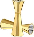 Jigger for Bartending, Briout Double Cocktail Jigger Japanese Premium 304 Food Grade Stainless Steel Jigger 2 OZ 1 OZ with Measurements Inside, Gold