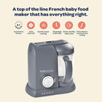 BEABA Babycook Solo 4 in 1 Baby Food Maker, Puree Steamer and Blender for Purees, Grinder with Auto Steam Cooking, Lrg Capacity 4.5 Cups 27 Servings in 20 Mins, Pralin