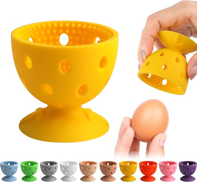 Egg Brush Cleaner, Egg Cleaner Scrubber for Fresh Eggs, Cute Chick Shaped Silicone Egg Washer, Reusable Multipurpose Washing Egg Tool for Fruits and Vegetables(Yellow)