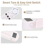Compact Folding Digital Kitchen Scale, Highly Accurate Portable Food Scale with LCD Display, Auto Power Off and Tare Features, for Measuring Intake of Healthy Eating People (White)