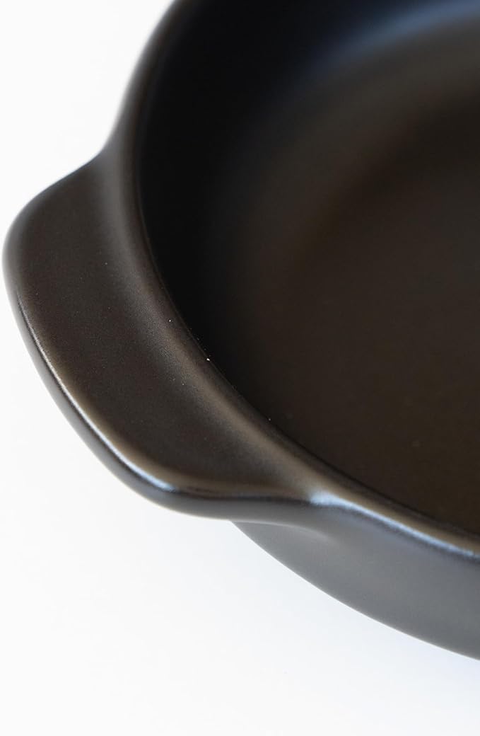 Santo Banko Ware Au Gratin Dish, Small, For One Person Capacity: 9.5 fl oz (270 ml), Heat Resistant, Oven-safe, Direct Fire, Microwave Safe, Dishwasher Safe, Stackable, Black, Made in Japan