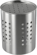 FABULETTA Stainless Steel Utensil Holder for Kitchen Countertop, Cutlery Drainer Rack with Drain Hole, Rust-Resistant Vertical Organizer Stand for Spoons and(Silver Small)