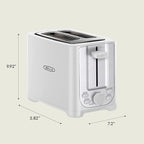 BELLA 2 Slice Toaster with Auto Shut Off - Extra Wide Slots & Removable Crumb Tray and Cancel, Defrost & Reheat Function - Toast Bread, Bagel & Waffle, White