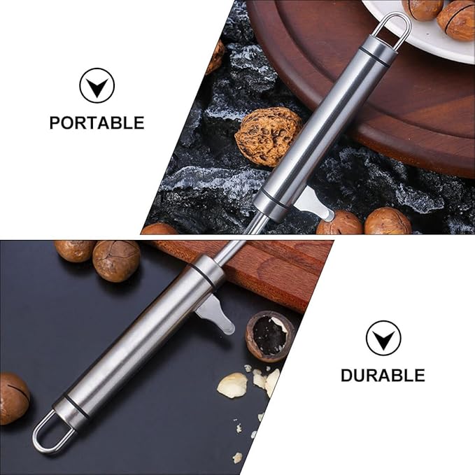 Totority Heavy Duty Walnut Opener and Macadamia Nut Cracker 304 Stainless Steel Household Nut Sheller Tool for Pecans and Hazelnuts, Kitchen Specialty Gadget for Home Use