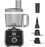 Smart Food Processor and Vegetable Chopper, 12 Cup Bowl, 6 Functions for Chopping, Slicing, French Fries, Purees & Dough, Food Chute & Pusher, Silver