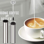 Electric Milk/Coffee Frother, Basecent Rechargeable Handheld Foam Maker/Mixer for Latte, Cappuccino, Frappe Drink, Hot Chocolate, Stainless Steel Silver