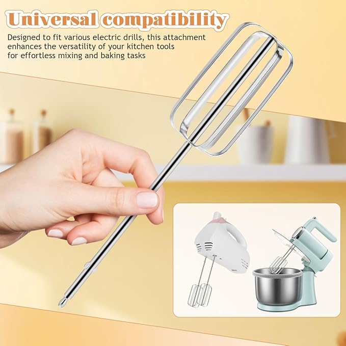 Hand Mixer Replacement Beaters: 2 Pack Stainless Steel Attachments for Electric Mixer, Egg Beater Whisk Set, Handheld Kitchen Baking Parts for Cake Batter Dough Cream