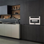Pemberly Row 23.8" Modern Stainless Steel Microwaves in Silver