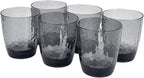 Set of 6 Hammered Style 15-ounce/430ml Acrylic Glasses Plastic Tumbler,BPA Free,Dishwasher Safe (Grey)