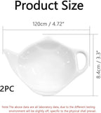 2 Pack Porcelain Tea Bag Coasters,Tea Bag Holder for Used,Classic Teaspoon Rest Pad Heat-Resistant Coasters Cute Dish Saucer Teabag Caddy Holder Set for Organizing Tea Time (2)