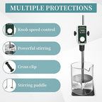 OS-15S Digital Overhead Stirrer 20L(H₂O) Lab Stirrer Flat-Base Stainless Steel Stand & 2 Stirring Paddles | 100-1500RPM,20000 mPas,Timing 1min-24h