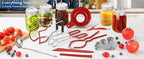 Canning Supplies Starter Kit,Canning Kit for Beginners of 9 with Jar Lifter，Wide Mouth Funnel,Wrench,Tongs,Lid Lifter,Bubble Popper,Canning Labels,ladle,Measuring spoon-Red