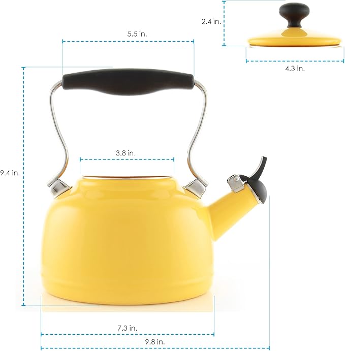Chantal Tea Kettle, Vintage Series, Enamel on Steel, Whistling (Canary Yellow)