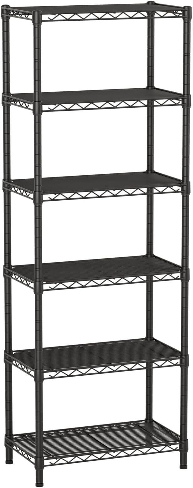 SINGAYE 6 Small Wire Shelves Kitchen Pantry Close Home Organizers and Storage Bathroom Shelf Laundry Room Organization Adjustable Book Metal Garage Shelving Unit