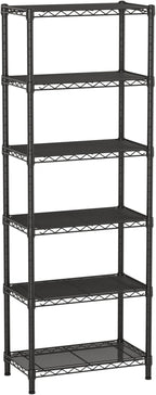 SINGAYE 6 Small Wire Shelves Kitchen Pantry Close Home Organizers and Storage Bathroom Shelf Laundry Room Organization Adjustable Book Metal Garage Shelving Unit