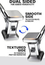 Dalstrong Meat Tenderizer Tool - NEW IMPROVED - Dual Sided, Extra-Large Meat Hammer - Premium High-Carbon Stainless Steel - Meat Mallet - Chef Pounder - Black G10 Handle