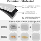 Findosom Dish Drying Mat, 12"x 20" Super Absorbent & Hide Stain Coffee Mat, Cuttable Drying Mat for Kitchen Counter, Coffee Bar Accessories, Under Dish Rack, Coffee Maker, Espresso Machine, LightGrey
